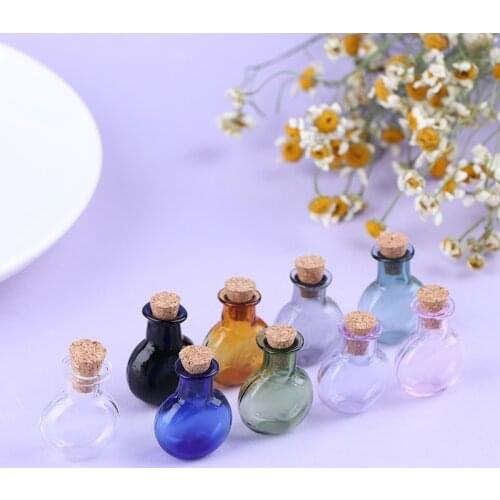 2Pcs Mini Glass Bottles Wishing Bottle with Corks Tiny Jars Vials Storage Bottle