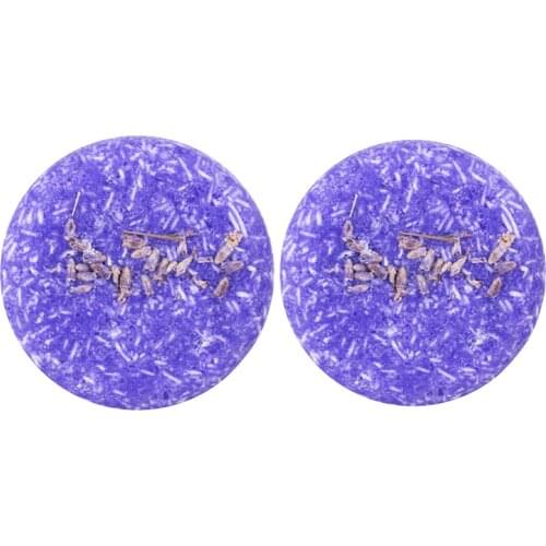 2pcs Organic Natural Hair Nourishing Shine Solid Shampoo Soap Bar - Lavender