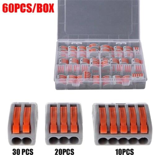 20Box Wire Connector 2 3 5 Port Lever-Nut Conductor PCT-212/PCT-213/PCT-215 Fast Terminal Block Electricos Splitter Wholesale K1