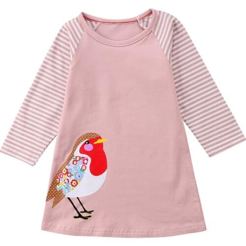 2018 Casual Cotton Toddler Kids Baby Girls Pageant Dress Long Sleeve Party Pageant Dresses Size 1-7T