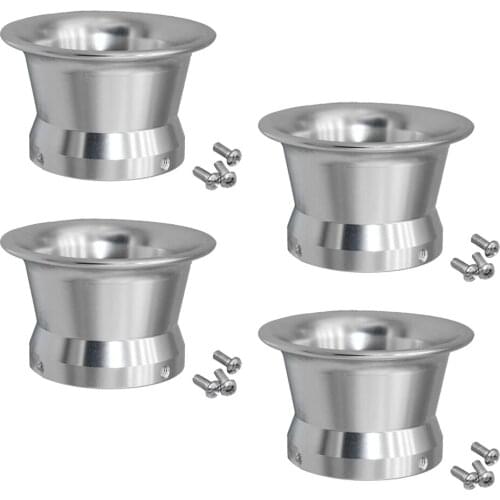 4pcs 50mm Motorcycle Horn Air Filter Cup For 24mm 26mm 28mm 30mm Carb Interface Silver
