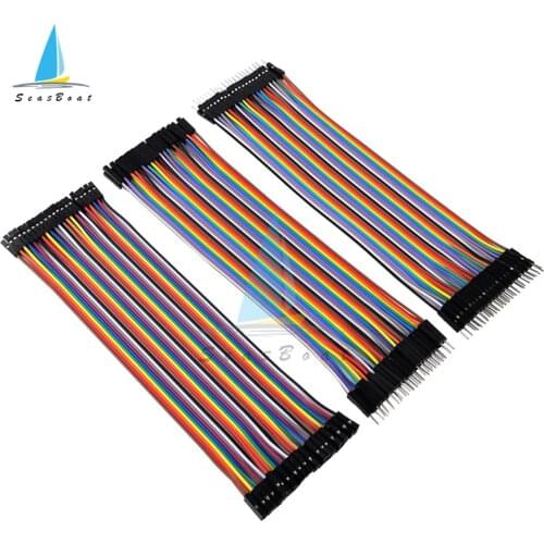 40CM 40Pin Dupont Line Male to Male + Male to Female and Female to Female Jumper Wire Dupont Cable for Arduino DIY KIT