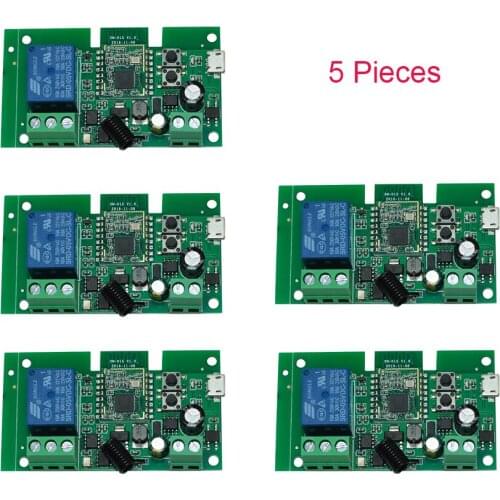 5pcs DC5-32v Ewelink ZigBee Relay Module Remote Control Light Switch Work With Alexa Google Home Tuya Smart Hub Gateway Bridge
