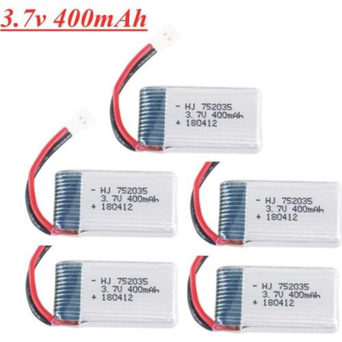 3.7V 400mAh Lipo Battery 752035 for X4 H107 H31 KY101 E33C E33 U816A V252 H6C RC Quadcopter Drone Spare Part