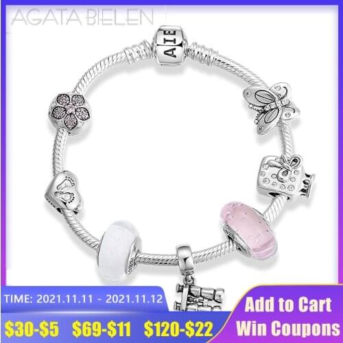 925 Sterling Silver Romantic Finished product Bracelets fine telescope Pendant Mix and match Charm Bracelet Fashion Jewelry