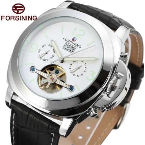 FORSINING Top Brand Luxury Gold Watches Mens Mechanical Automatic Net Stainless Steel Strap Business Watch