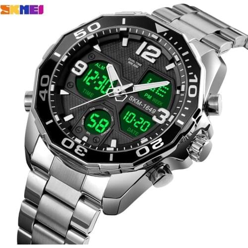 SKMEI 1649 Fashion LED light Digital Mens watches Calendar Clock Simple Male Quartz Wristwatch montre homme relojes para hombre