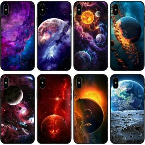 Fantasy starry universe Cover Soft Silicone black TPU Phone Case For iPhone X XR XS MAX 5 5S SE 6 6S Plus 7 8 Plus