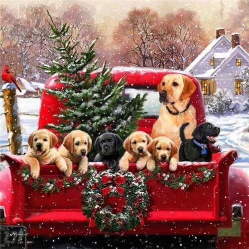 CraftArtGo 5D DIY Diamond Embroidery A cute dog Full Round Square Rhinestone Mosaic Painting Cross Stitch Flower Diamond Art Kit