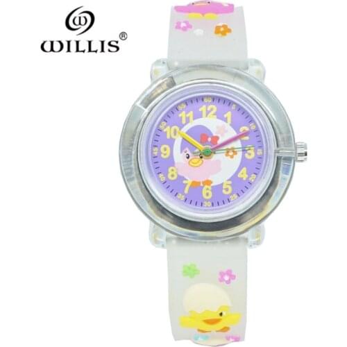 WILLIS Brand Child Silicone Watch 3D Cartoon Animal Electric Childrens Watch girls boys Kids gift Fashion Simple Children Watch
