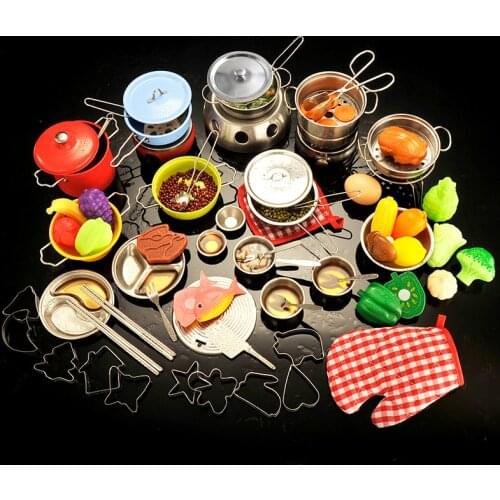 Mother Garden Childrens Mini Kitchen Suit Stainless Steel Home Cooking and Stir-frying Simulation Kitchen Early Education Gift
