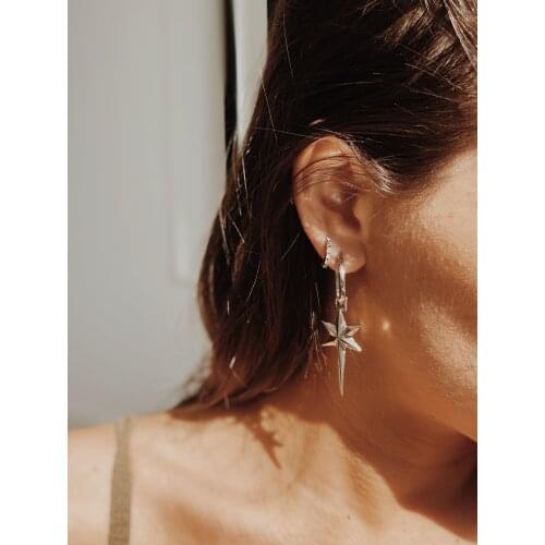 GULCE DERELI, COMET CHARM EARRINGS, HOOP EARRINGS, CHARM EARRINGS, GIFT BOX, GOLD/SILVER PLATED