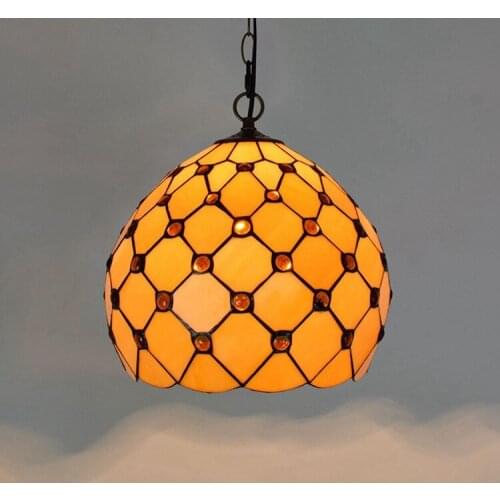 European-Style Modern Mediterranean Creative Tiffany Colored Glass Living Room Restaurant Bar Art Spherical Beads Chandelier