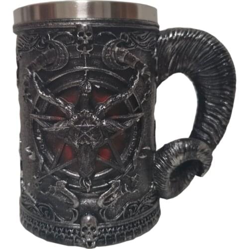 Christ mug devil goat head Devil water cup creative stainless steel beer goblet