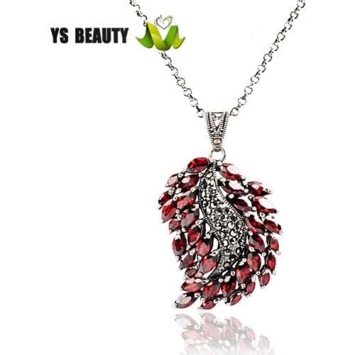 925 sterling silver phoenix tail pendant with Thai silver craft personalized necklace pendant is suitable for European women