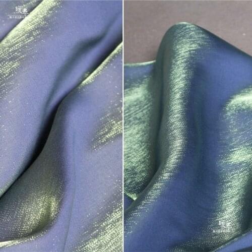 Mercerized Cotton Silk Satin Fabric Blue Green Gradient Pajamas Kungfu Suit DIY Decor Shirt Cheongsam Dress Designer Fabric