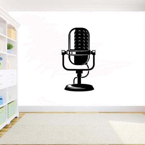 MIC Vinyl Wall Decal Microphone Music Musical Art Room Decor Stickers Mural home decor for Music Studio decals Y22