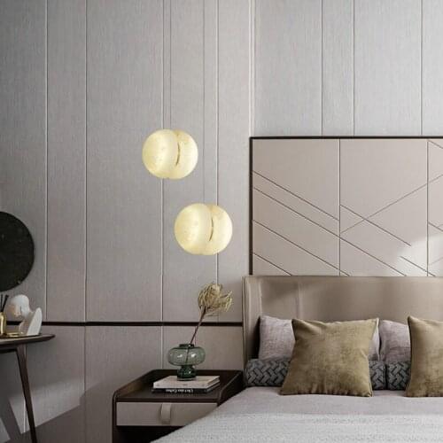 New Chinese style marble chandelier single head all copper modern minimalist restaurant porch aisle bar bedroom bedside lamp