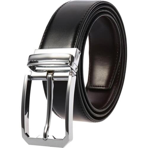 Men Leather Waist Belt Black Brown Real Cow Leather Belt Hot Metal Pin Buckle Belt For Men