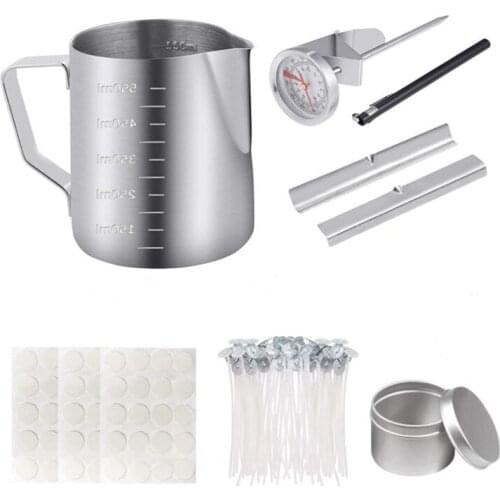 Candle Making Kit,Candle Pouring Pot,Candle Wicks,Candle Wicks Sticker,Candle Wick Holder,Thermometer for DIY Candles