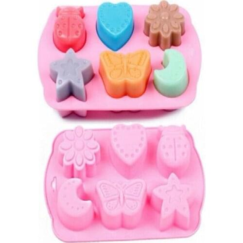 New Silicone Stars Moon Heart Cake Mould DIY Bakeware Butterfly Insect Mold Pudding Jelly Tools