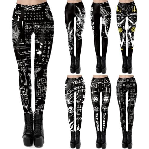 VIP FASHION New Arrival Gothic Style Stretch Skinny Leggings Robot Comic Fashion Printed Punk leggins Women Leggings Jeggings
