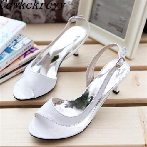 Summer New pattern fashion transparent crystal Fish mouth Women sandals Simplicity temperament Thick bottom Women sandals 34-45