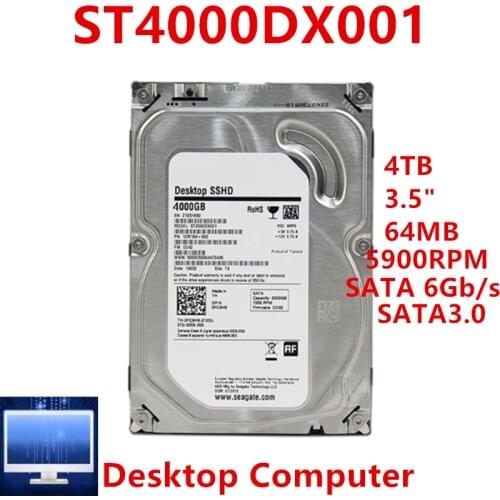 New SSHD For Seagate Brand 4TB 3.5" SATA 6 Gb/s 64MB+8G 5900RPM For Internal Hard Disk For Desktop Hard Drive For ST4000DX001