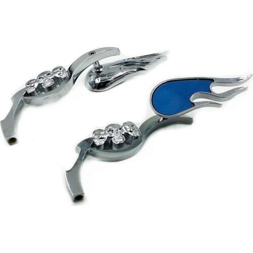 Pair Skull Rear View Side Mirrors Motorcycle For Harley Honda Yamaha Kawasaki Suzuki Scooter Offroad