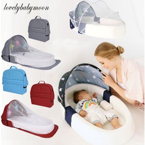 Portable Travel Baby Nest Multi-function Baby Bed Crib with Mosquito Net Foldable Baby nest Bassinet Infant Sleep Childrens Bed