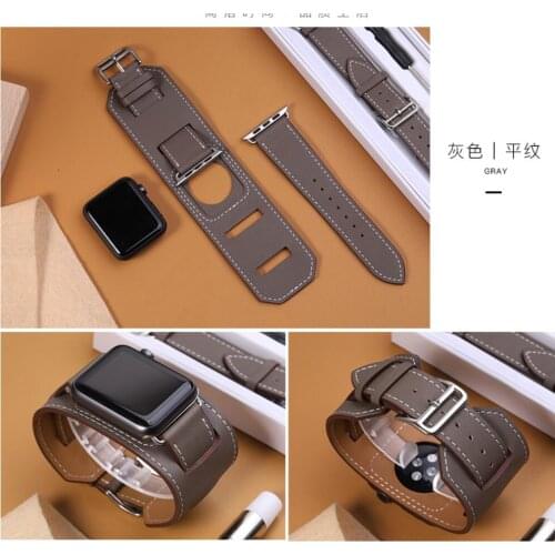 Leather strap For Apple watch SE bands 40mm 44mm series 6/5/4/3/2/1 Bracelet Cuff for iwatch band 38mm 42mm wrist band