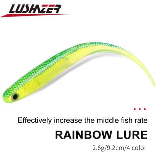 6pcs/lot LUSHAZER fishing Soft bait 10cm 3g 3d augen soft plastic fishing lures China silicone baits wobbler isca artificial