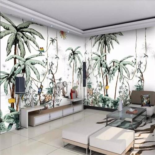 Nordic flamingo animal whole house background wall professional production mural wallpaper wholesale custom poster photo wall