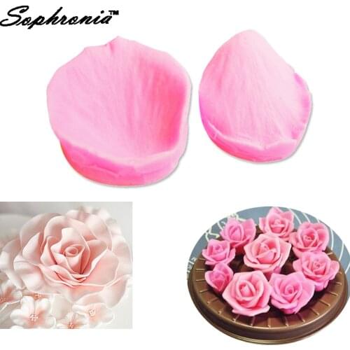 Sophronia 3D Rose Flower Petals Veiner Fondant Cake Decoration Sugar Silicone Mold Cookie Chocolate Fondant DIY m175