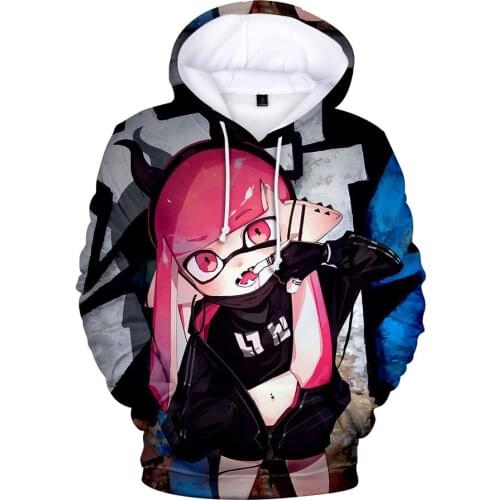 Kawaii Cosplay Splatoon Hoodie Sweatshirt Men/Women Fashion 3D Hoody Cute boys girls Splatoon Pullovers Hooded Casual Clothing