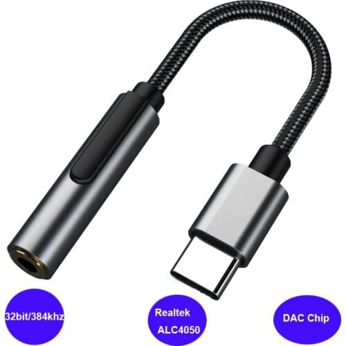 USB Type C to 3.5mm Audio Earphone Jack DAC Audio Adapter Portable 32 Bit Headphone Amplifier for Pixel Pixel Samsung iPad Pro