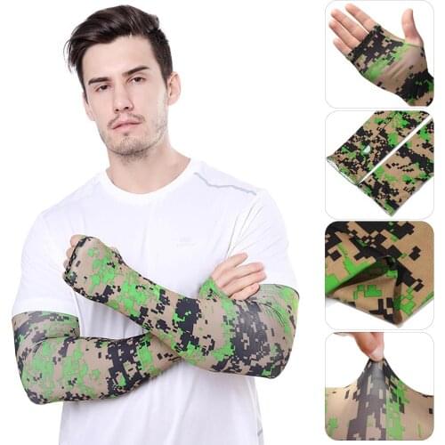 2Pcs Upgrade Sunscreen Cooling Arm Sleeves Cover Sports UV Sun Protection Men Outdoor Fishing Cycling Sleeves for Hide Tattoos