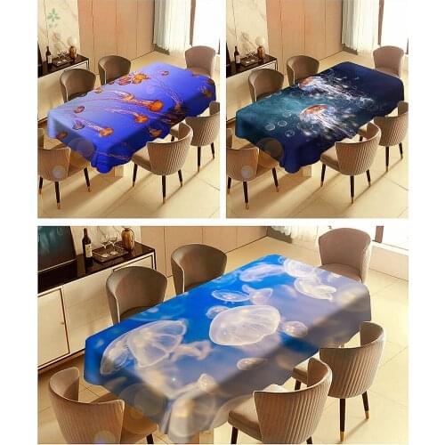All Kinds Of Jellyfish Dream In The Undersea World Barbecue Picnic Home Party Table Cloth