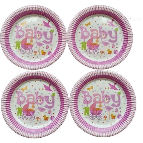 Ynaayu 10pcs/set Baby Born Party Plate Disposable Paper Plate 7Inch Cartoon Plate Kids Favors For Pary Decoration Supply
