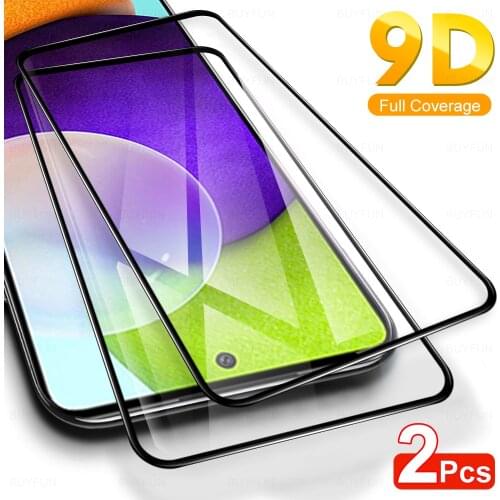 2 Pcs 9D Full Cover Protective Glass For Samsung Galaxy A52 4G 5G Sumsung A 5 A5 2 52 A525F A526B Screen Protector Tempered Film