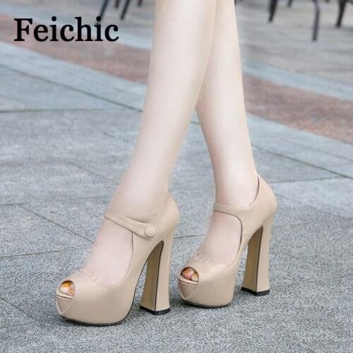 Feichic2022 womens elegant temperament style fashion new high-heeled platform high-heeled shoes