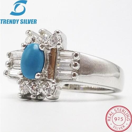 Vintage rings silver real 925 sterling jewelry for women rose gold with stone zircon solid elegant