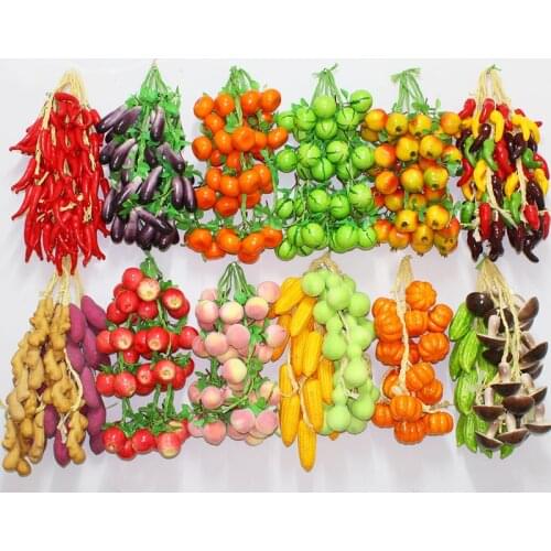 050 Simulation of vegetable and fruit hanging string simulation plastic model vegetable fruit string Farmhouse Hotel Decorat