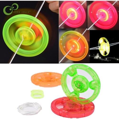 1PC Basket Luminous Hand Pull Luminous Flashing Rope Flywheel Toy Led Light Up Toy Novelty Children Flywheel Flash Gyro Gift ZXH