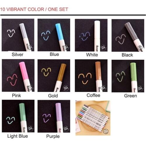 1 Pack Metallic Marker Pen 1MM Decor Paint Pen Colored for DIY Photo Album Drawing,Coloring Book,No Duplicated