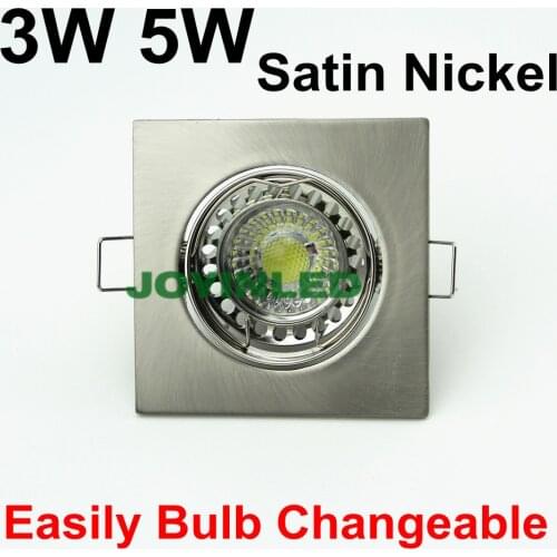 10pcs LED Spotlight MR16 GU10 square led fixture trims frame holders Matt white/ gold / satin nickel color for home