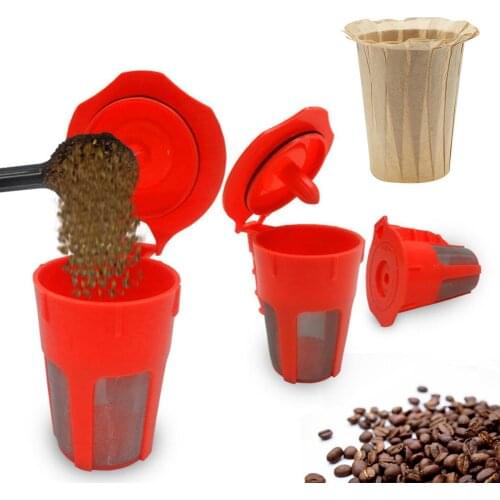 100Pcs Disposable Coffee Papers Filter with Plastic Filter Cup for Keurig 2.0