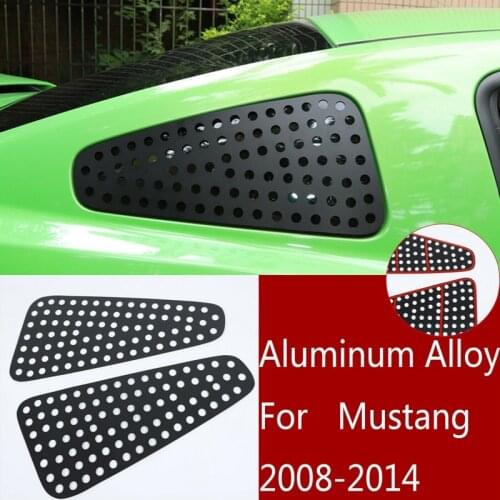 2X Aluminum Alloy Rear Triple-cornered Window Gl Louver Trim Fit for Ford Mustang 2008-2014