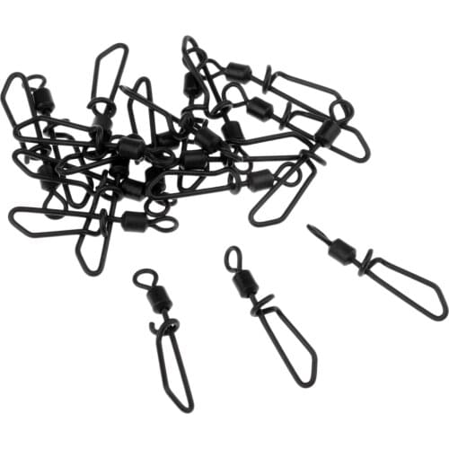 20pcs Carp Fishing Accessories Swivel with Quick Change Snap Clips Connector