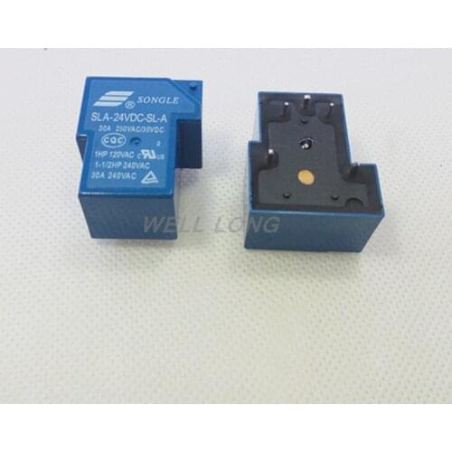 20pcs T90 Coil Relay 24VDC 30A 250VAC 5 pin Normally open SLA-24VDC-SL-A PCB Type